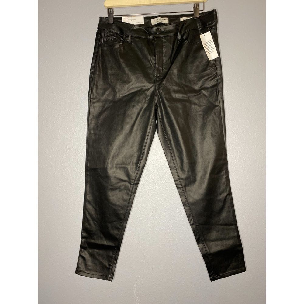 NWT New Social Standard by Sanctuary Black Faux Leather Ankle Skinny Size 12